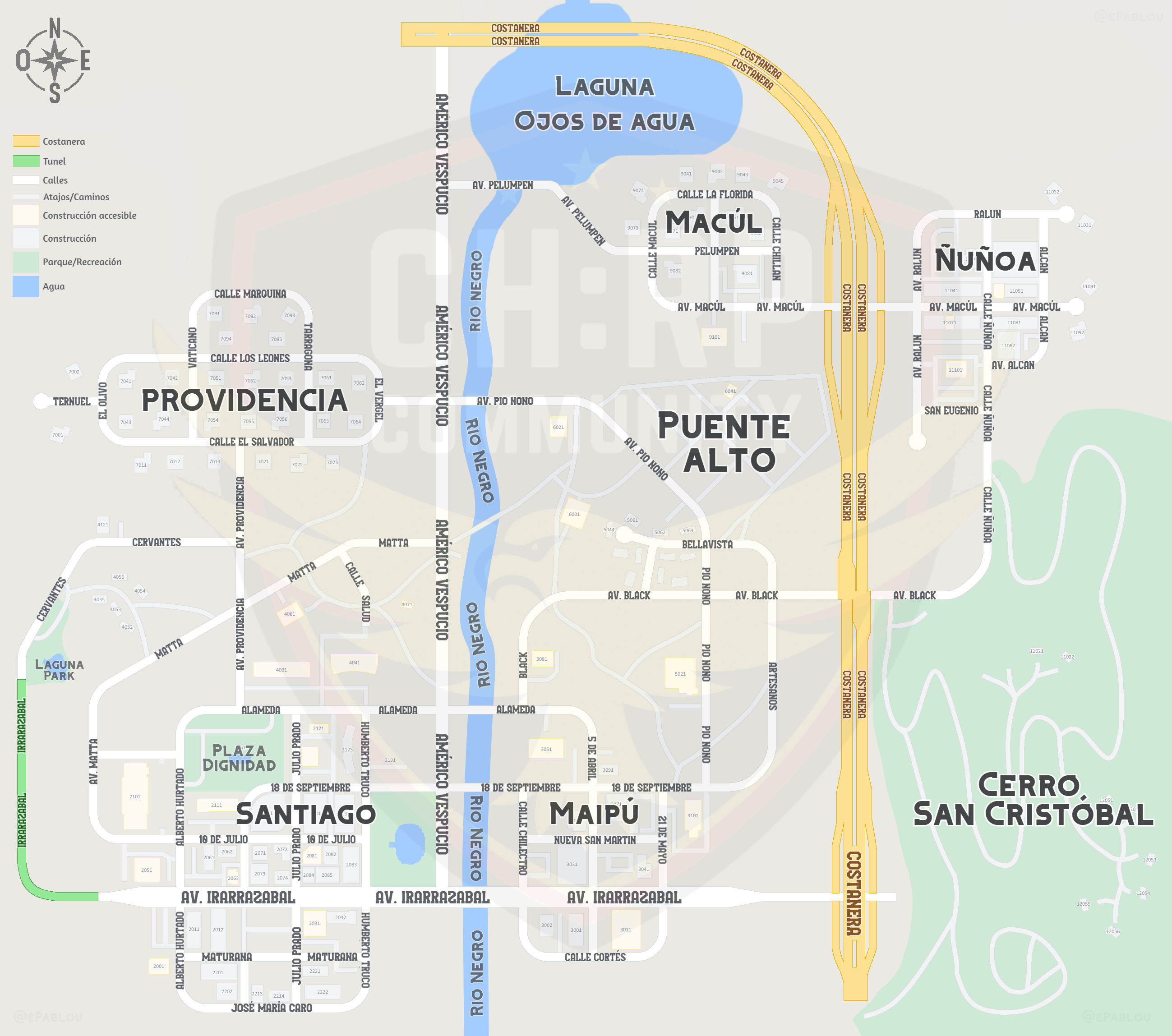 Mapa del Servidor y Cuadrantes